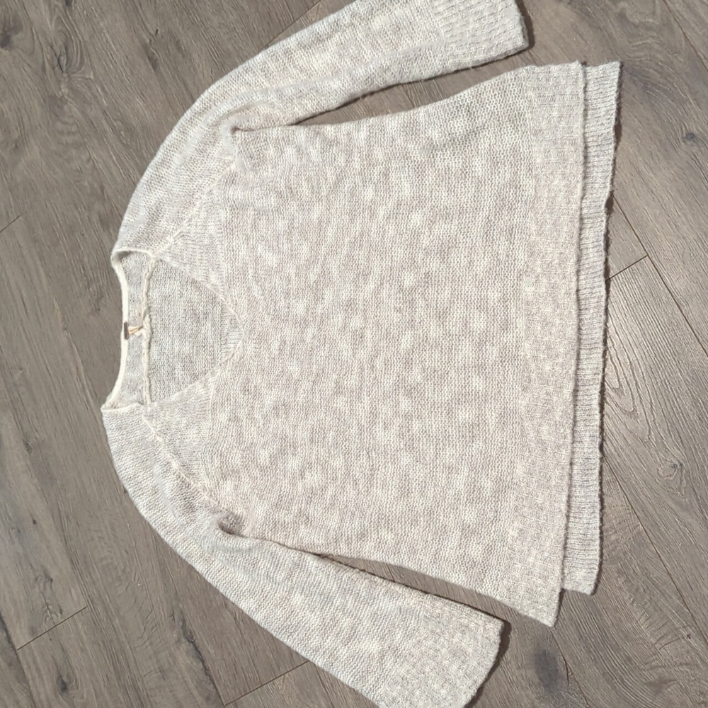 Free People Alpaca Mohair Blend Knit V-neck Longline Sweater
